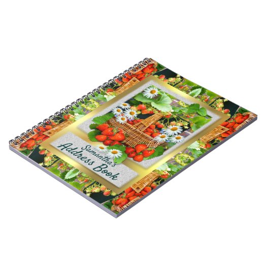 イチゴバスケッカスタマイズトのアドレス帳 ノートブック (左側)