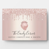 イチゴバラ金ゴールドグリッタードリップスデザートスイーツ フォトプラーク (正面)