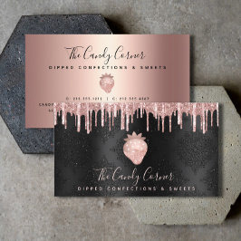 イチゴバラ金ゴールドドリップスコンフェクションスイーツブラック 名刺