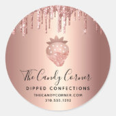 イチゴバラ金ゴールド銅ドリップ菓子 ラウンドシール (正面)