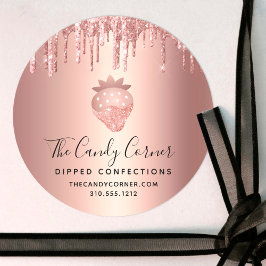 イチゴバラ金ゴールド銅ドリップ菓子 ラウンドシール