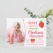 イチゴバースデーパーティ招待状と写真付き 招待状 (スタンド正面)