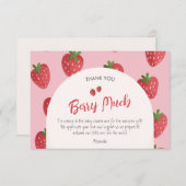 イチゴパーソナライズされたベビーシャワーサンキューカード (正面/裏面)