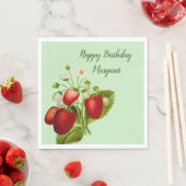 イチゴパーソナライズされた紙ナプキンスパーティーグッズ スタンダードランチョンナプキン (インサイチュ)