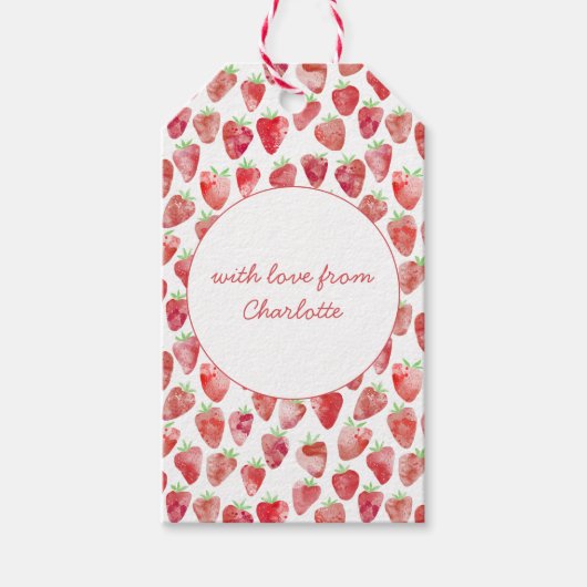 イチゴパーソナライズされた ギフトタグ (正面)