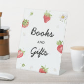 イチゴパーティーの本とギフトテーブルのサイン 台座サイン (インサイチュ)