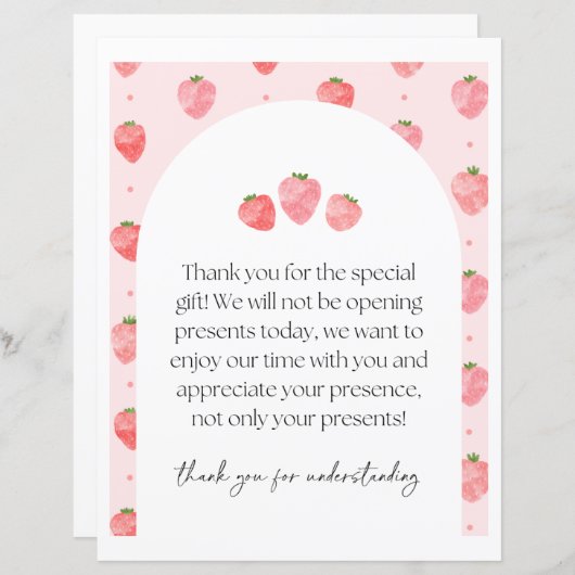 イチゴパーティーギフトサイン (正面/裏面)