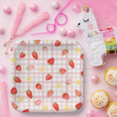 イチゴパーティー紙プレート ペーパープレート (パーティー)