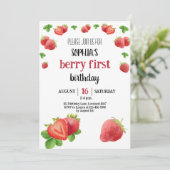 イチゴパーティー1stバースデーベリースウィート 招待状 (スタンド正面)