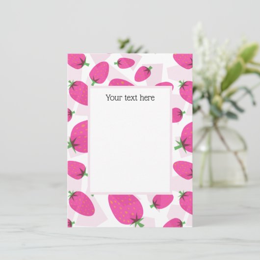 イチゴピンクのベビーシャワーの招待状 招待状 (スタンド正面)