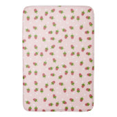 イチゴピンクキュートかわいいガーリーソフトパステル バスマット (正面縦)