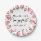 イチゴファースト誕生日ファーストベリースイートガール ペーパープレート (正面)