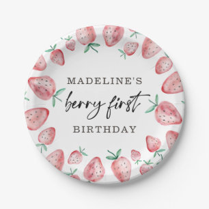 イチゴファースト誕生日ファーストベリースイートガール ペーパープレート