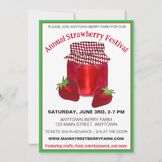 イチゴフェスティバルベリーファームベリーズジャムサマー 招待状 (正面)