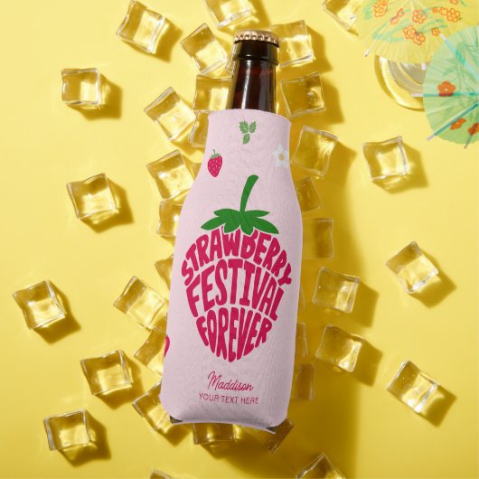 イチゴフェスティバル永遠にかわいいカスタマイズ可能 ボトルクーラー (インサイチュ 夏)