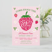 イチゴフェスティバル永遠にかわいいカスタマイズ可能 招待状 (スタンド正面)