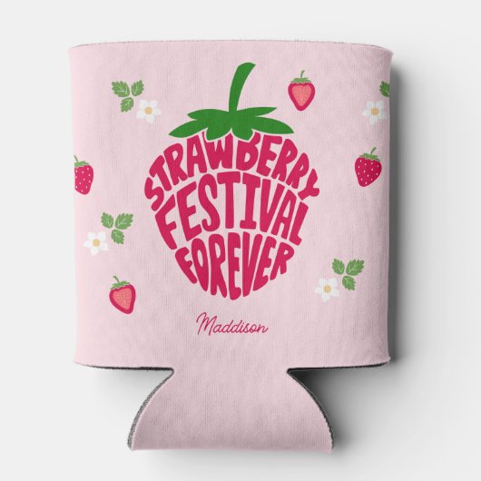 イチゴフェスティバル永遠にかわいいカスタマイズ可能 缶クーラー (裏面)