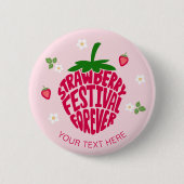 イチゴフェスティバル永遠にかわいいカスタマイズ可能 缶バッジ (正面)