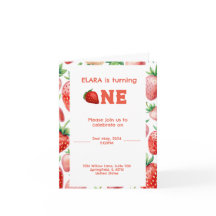 イチゴフレームパターン付き誕生日