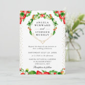 イチゴフローラハート結婚リース 招待状 (スタンド正面)