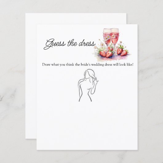 イチゴフローラ推測ドレスブライダルシャワーゲーム (正面/裏面)