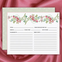 イチゴブライダルシャワーレシピカード