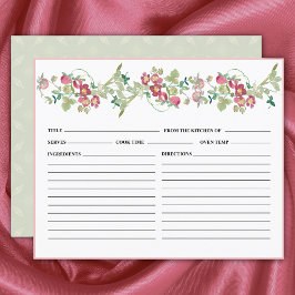 イチゴブライダルシャワーレシピカード