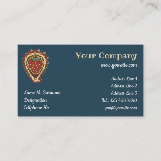 イチゴペイズリー名刺 名刺 (正面)