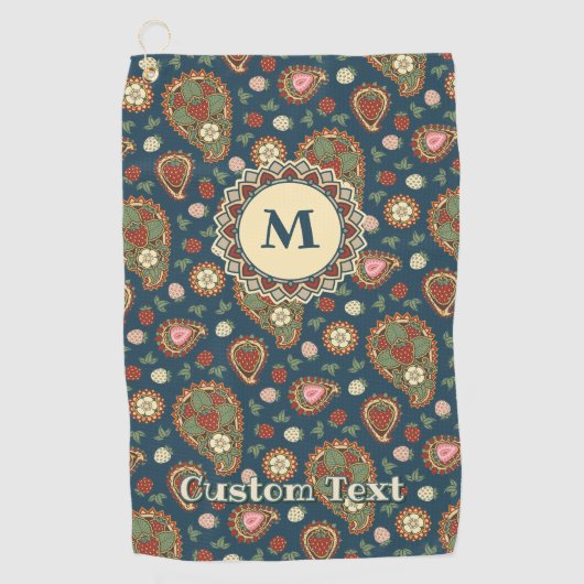 イチゴペイズリー柄ゴルフタオル ゴルフタオル (正面)