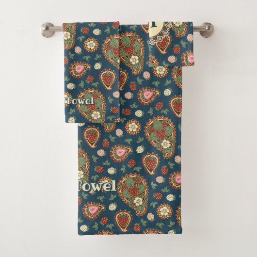 イチゴペイズリー柄浴用タオルセット バスタオルセット (インサイチュ)