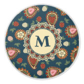 イチゴペイズリー模様セラミックノブ セラミックノブ (正面)