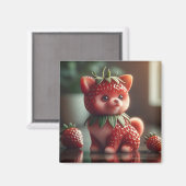 イチゴポメラニア犬 マグネット (正面/裏面)