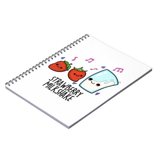イチゴミルクシェイク 面白い食べ物パンプン ノートブック (左側)