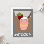 イチゴミルクセーキの誕生日イラスト カード (正面/裏面インサイチュ)