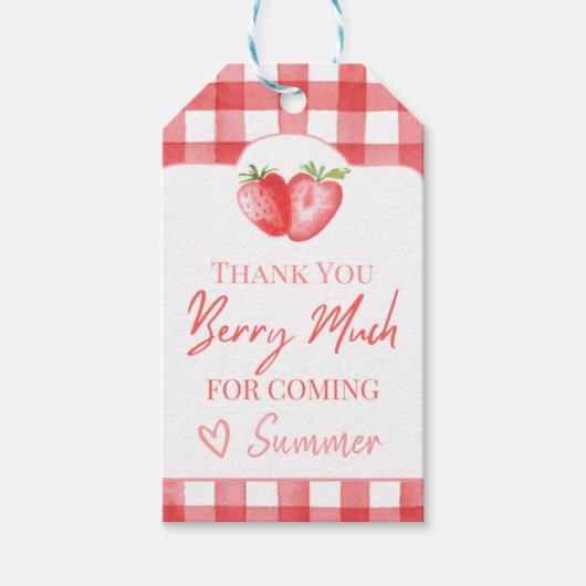 イチゴメッセージカード |ストロベリー誕生日 ギフトタグ (正面)