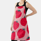 イチゴモダンの継ぎ目のない模様。大きな赤丸  エプロン (インサイチュ)