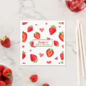 イチゴモダン柄ベビーシャワー スタンダードカクテルナプキン (インサイチュ)