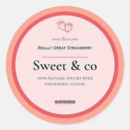 イチゴラベル、メイソンジャー ラベル、ボディバター ラウンドシール