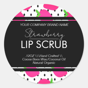 イチゴリップビジネス包装広場ステッカー ラウンドシール