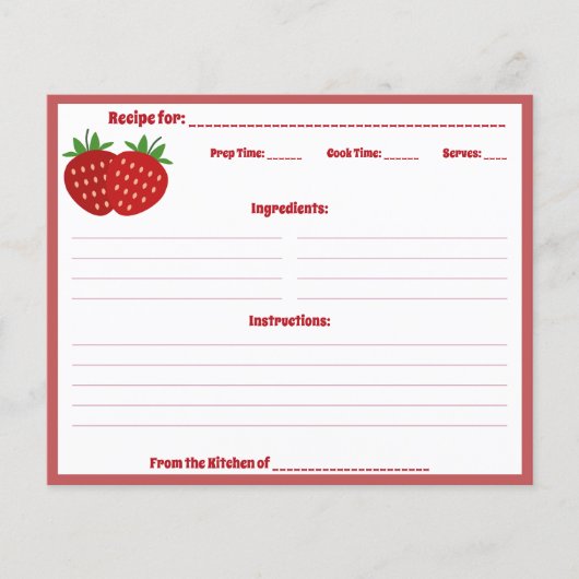 イチゴレシピカード (正面)