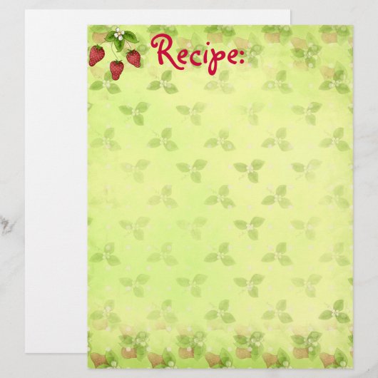 イチゴレシピ紙 (正面/裏面)