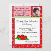 イチゴレッドピンク招待状 招待状 (裏面)