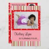 イチゴレッドピンク招待状 招待状 (正面/裏面)