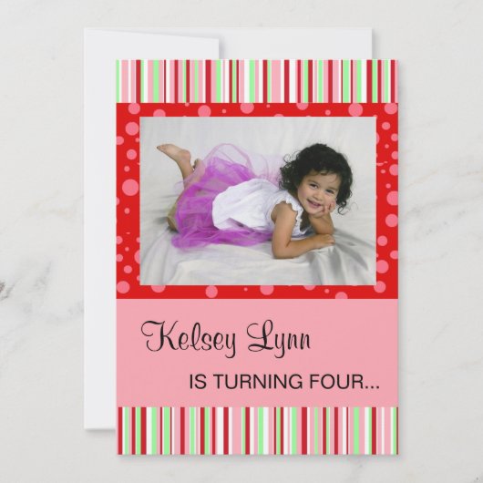 イチゴレッドピンク招待状 招待状 (正面)