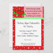 イチゴレッドピンク招待状 招待状 (裏面)