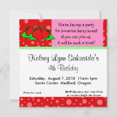 イチゴレッドピンク招待状 招待状 (裏面)