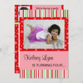 イチゴレッドピンク招待状 招待状 (正面/裏面)