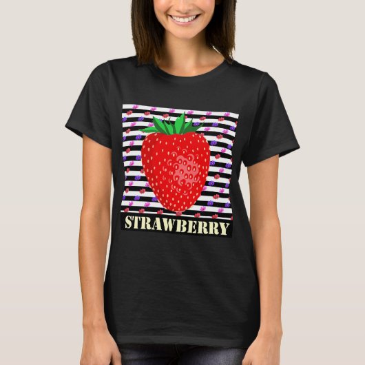 イチゴレトロストライプ Tシャツ (正面)