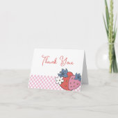 イチゴレトロ誕生日パーティー サンキューカード (正面)