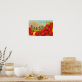 イチゴヴィンテージラベルアートプリント ポスター (キッチン)